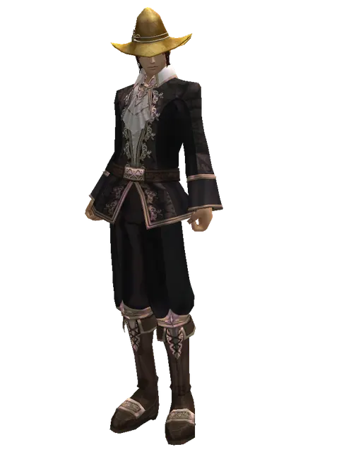 Straw Hat on a male Human mystic, front view