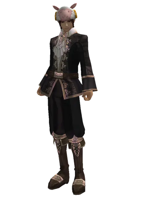 White Sheep Hat on a male Human mystic, front view