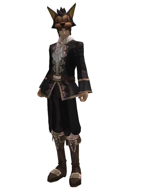 Wolf Hat on a male Human mystic, front view