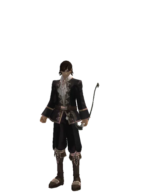 Composite Bow on a male Human mystic, front view