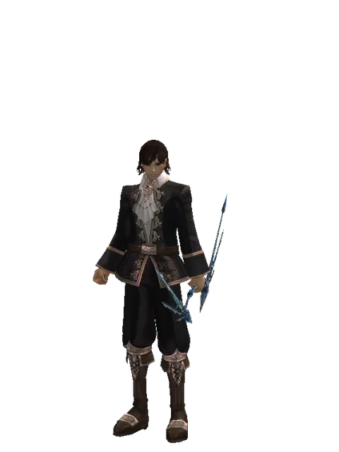 Crystallized Ice Bow on a male Human mystic, front view