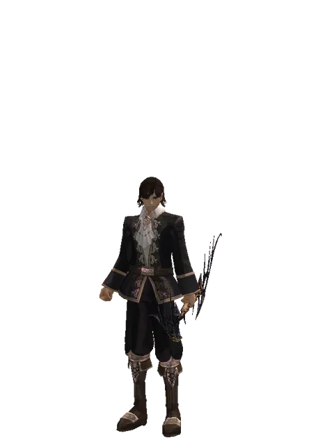 Dark Elven Bow on a male Human mystic, front view