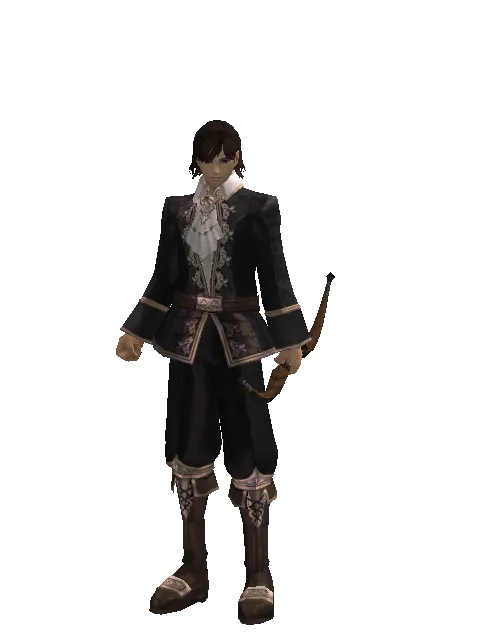 Guard's Bow on a male Human mystic, front view