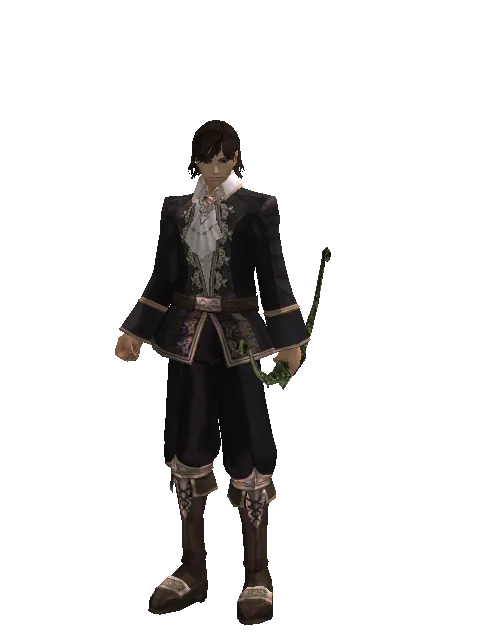Hunting Bow on a male Human mystic, front view