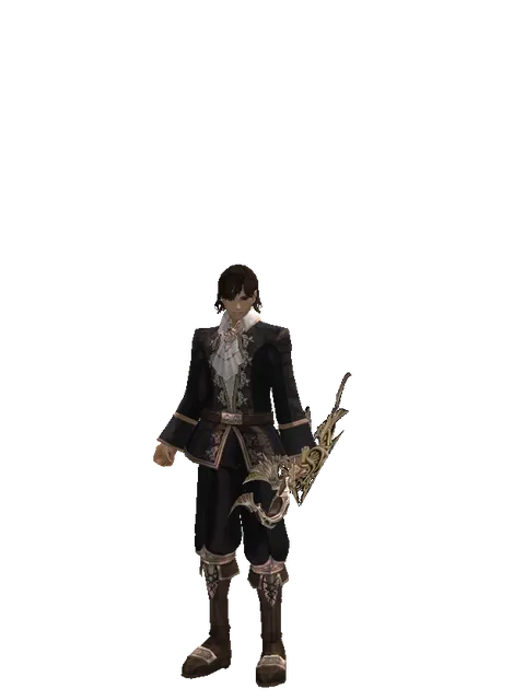 Infinity Bow on a male Human mystic, front view