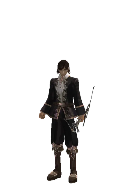 Light Crossbow on a male Human mystic, front view