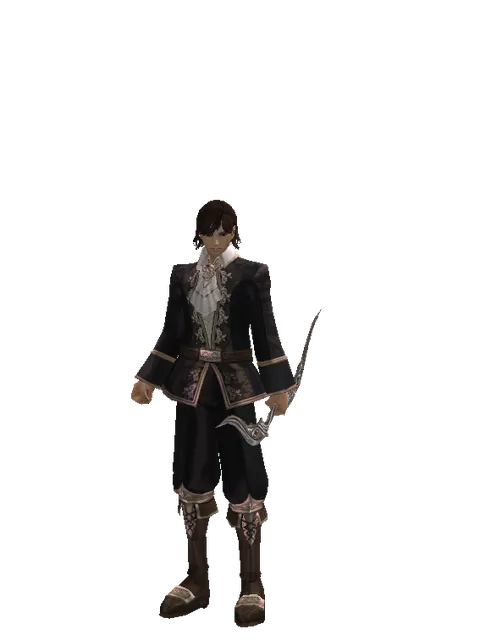 Long Bow on a male Human mystic, front view