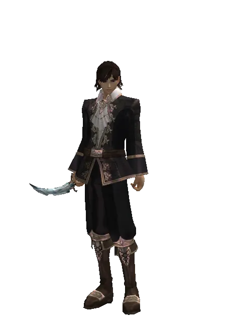 Crystal Dagger on a male Human mystic, front view