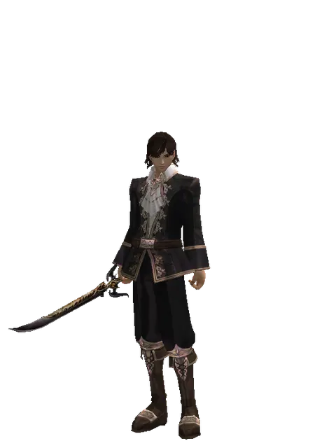 Dark Elven Dagger on a male Human mystic, front view