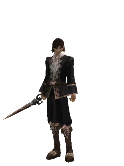 Demon Dagger on a male Human mystic, front view