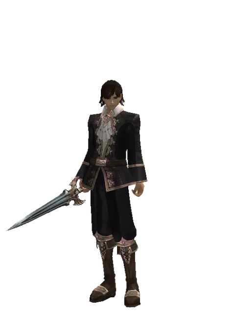 Dynasty Knife on a male Human mystic, front view