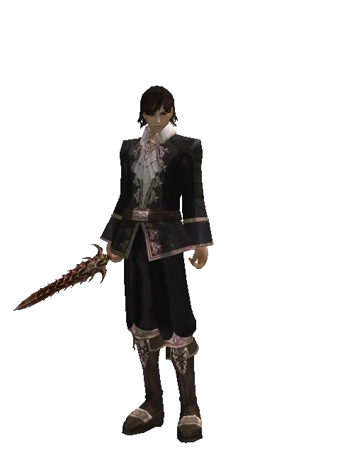 Hell Knife on a male Human mystic, front view