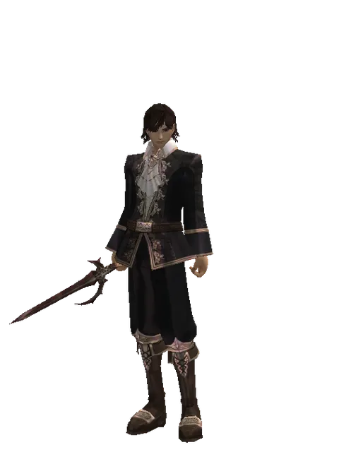 Shilen Knife on a male Human mystic, front view