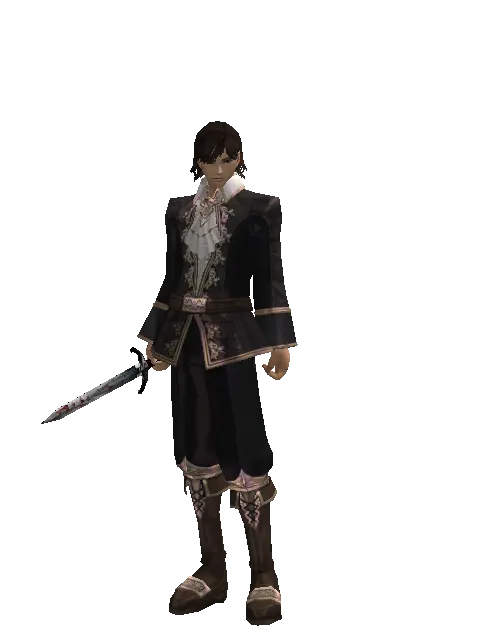 Skeleton Dagger on a male Human mystic, front view