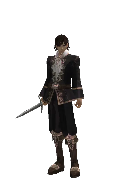 Throwing Knife on a male Human mystic, front view