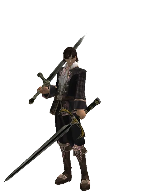 Artisan's Sword*Knight's Sword on a male Human mystic, front view