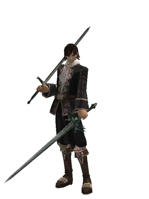 Bastard Sword*Elven Long Sword on a male Human mystic, front view