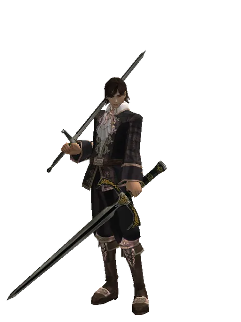 Bastard Sword*Knight's Sword on a male Human mystic, front view