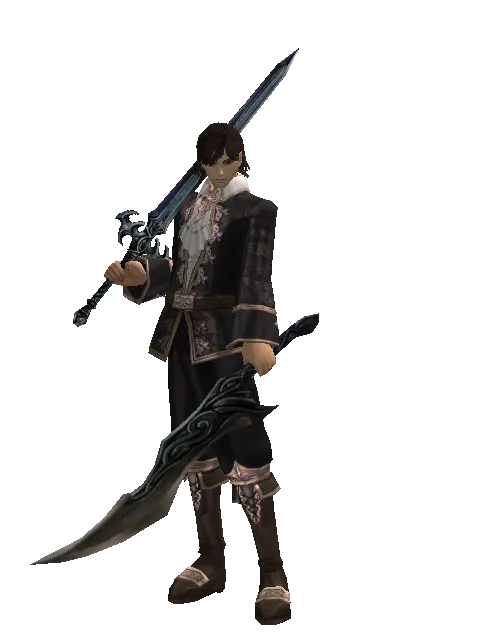 Caliburs*Sword of Limit on a male Human mystic, front view
