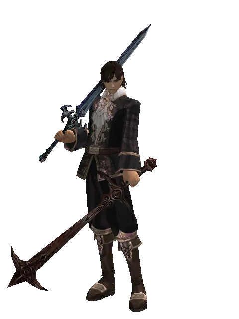 Caliburs*Sword of Nightmare on a male Human mystic, front view