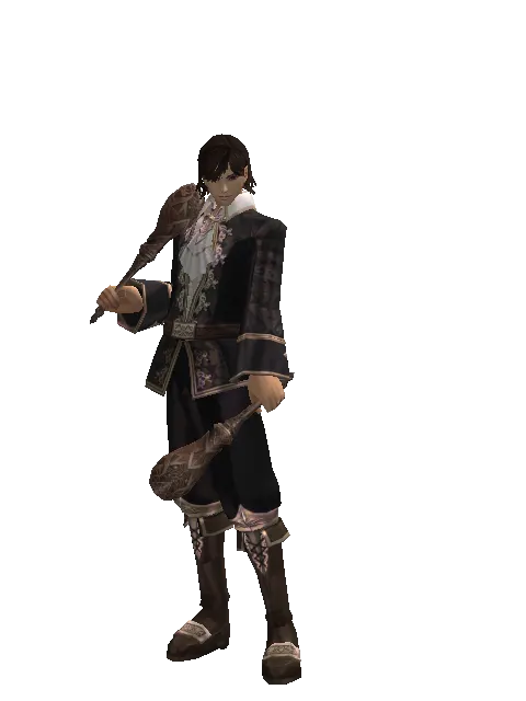 Chrono Maracas on a male Human mystic, front view