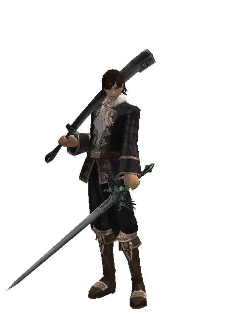 Crimson Sword*Elven Long Sword on a male Human mystic, front view