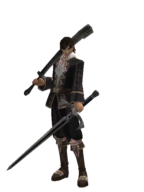 Crimson Sword*Sword of Revolution on a male Human mystic, front view