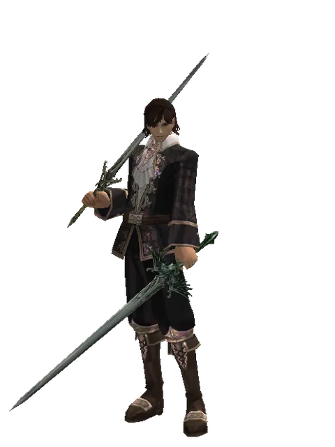 Elven Sword*Elven Long Sword on a male Human mystic, front view