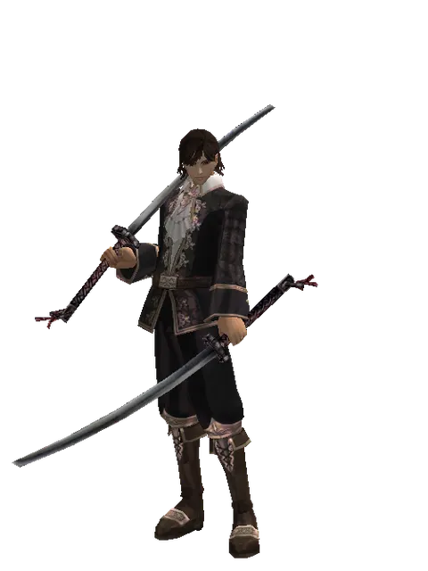 Katana*Katana on a male Human mystic, front view