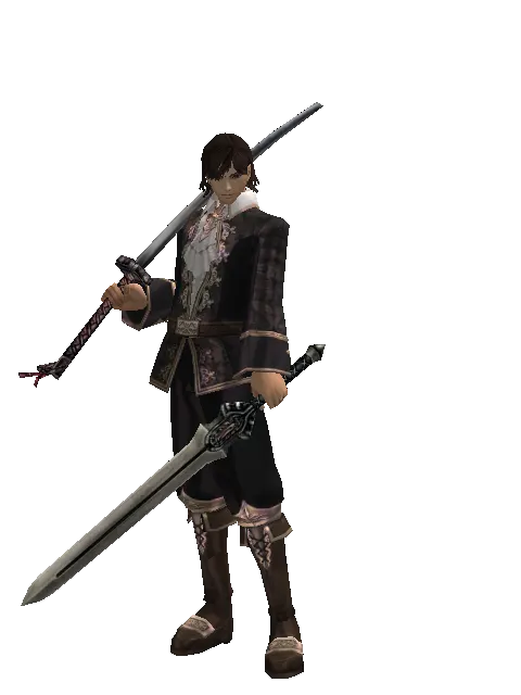 Katana*Spirit Sword on a male Human mystic, front view