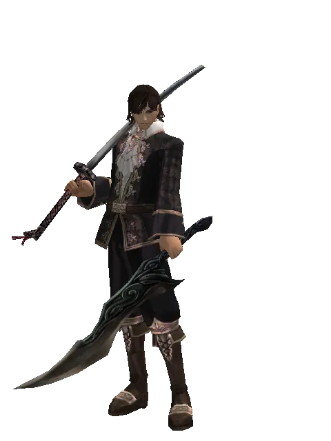 Katana*Sword of Limit on a male Human mystic, front view