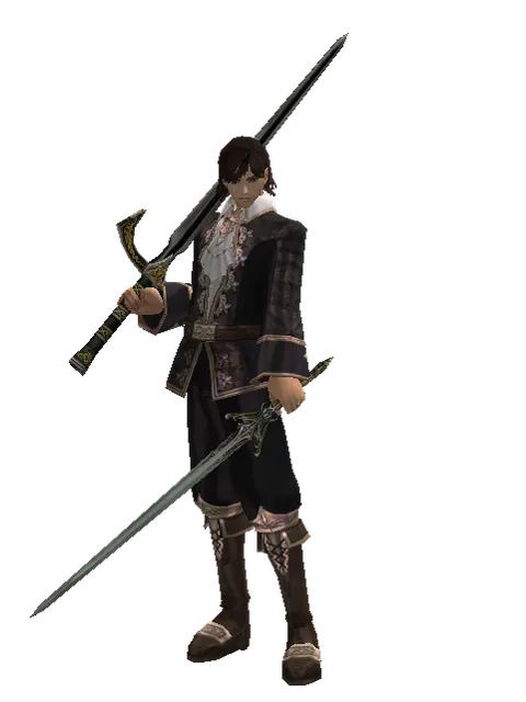 Knight's Sword*Elven Sword on a male Human mystic, front view