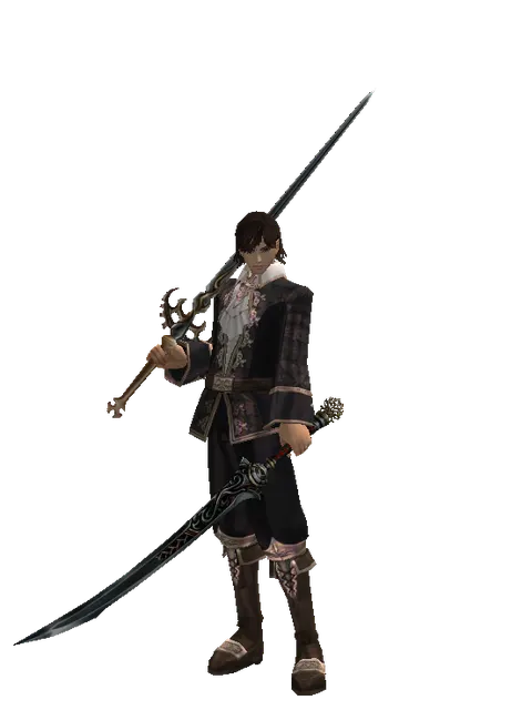 Raid Sword*Samurai Long Sword on a male Human mystic, front view