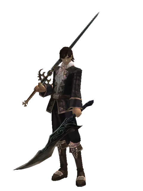Raid Sword*Sword of Limit on a male Human mystic, front view