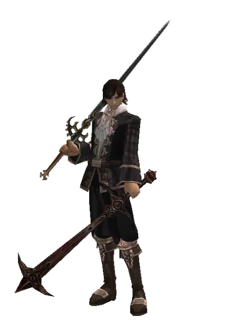 Raid Sword*Sword of Nightmare on a male Human mystic, front view