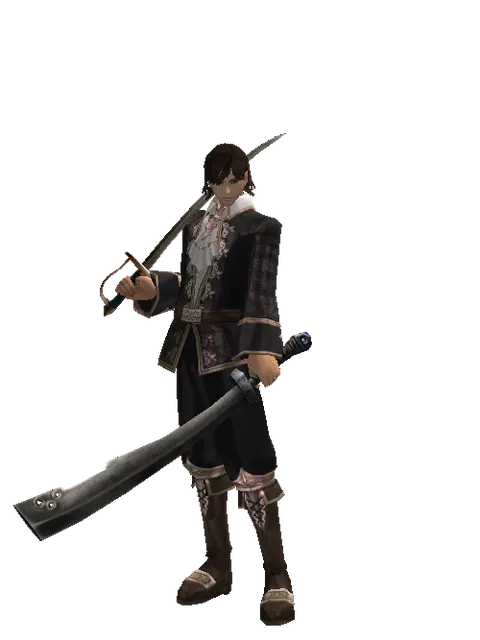 Saber*Crimson Sword on a male Human mystic, front view