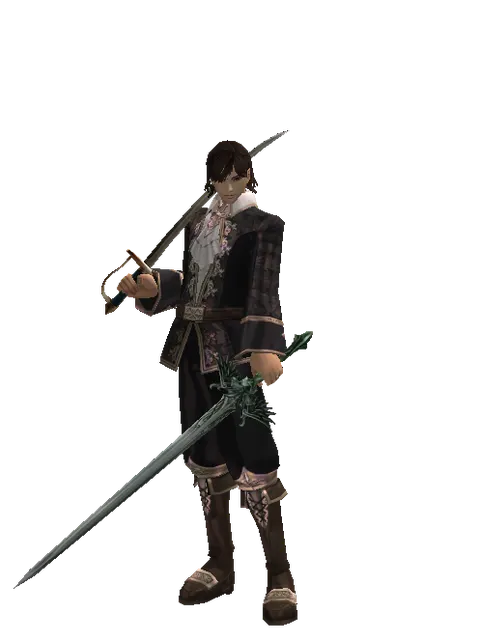 Saber*Elven Long Sword on a male Human mystic, front view
