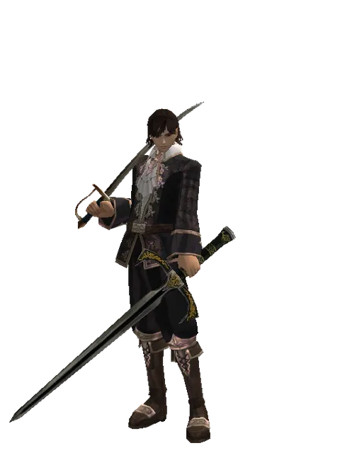Saber*Knight's Sword on a male Human mystic, front view
