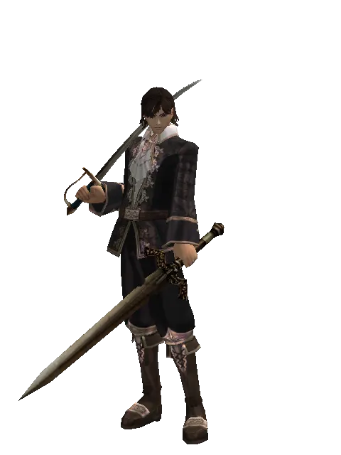 Saber*Spinebone Sword on a male Human mystic, front view