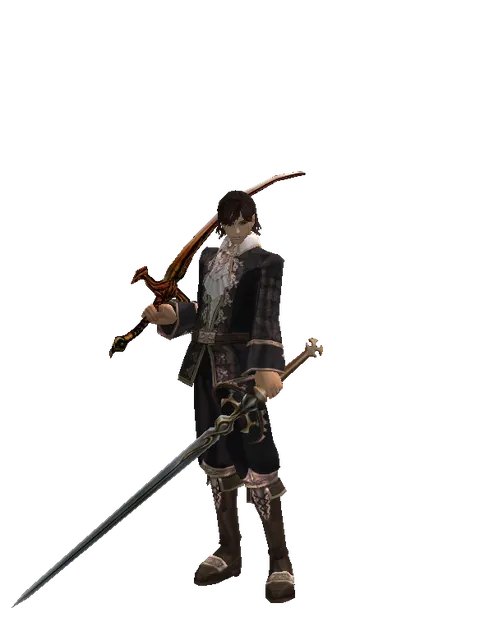 Shamshir*Raid Sword on a male Human mystic, front view