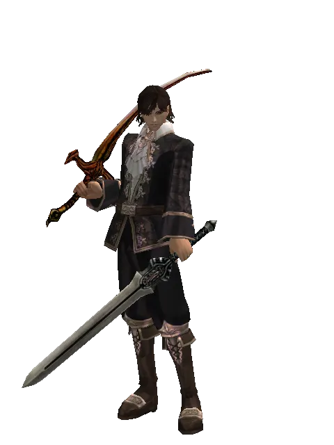 Shamshir*Spirit Sword on a male Human mystic, front view