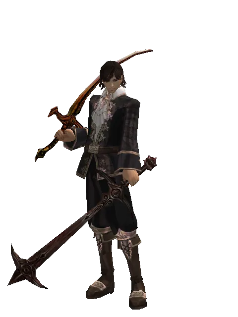 Shamshir*Sword of Nightmare on a male Human mystic, front view