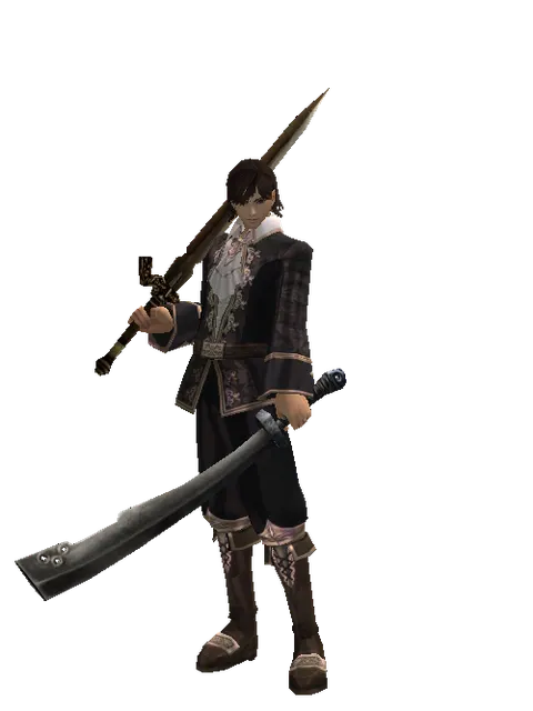 Spinebone Sword*Crimson Sword on a male Human mystic, front view