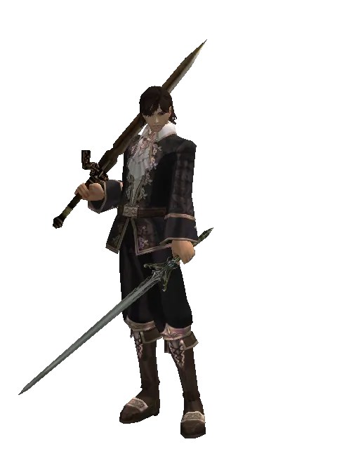 Spinebone Sword*Elven Sword on a male Human mystic, front view