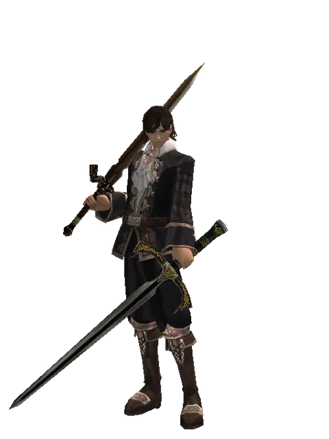 Spinebone Sword*Knight's Sword on a male Human mystic, front view