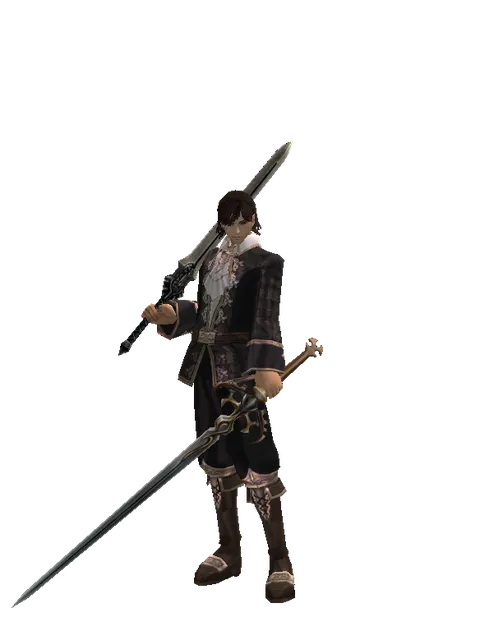 Spirit Sword*Raid Sword on a male Human mystic, front view