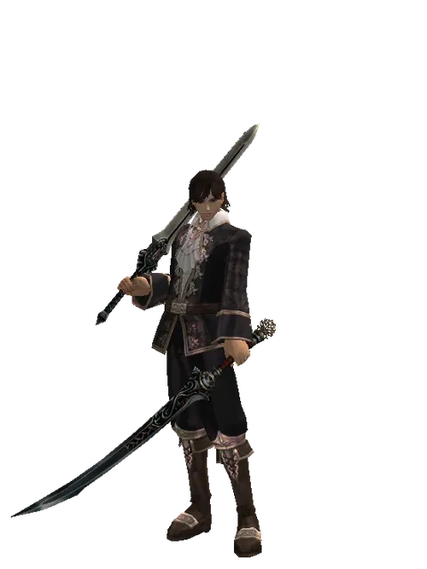 Spirit Sword*Samurai Long Sword on a male Human mystic, front view