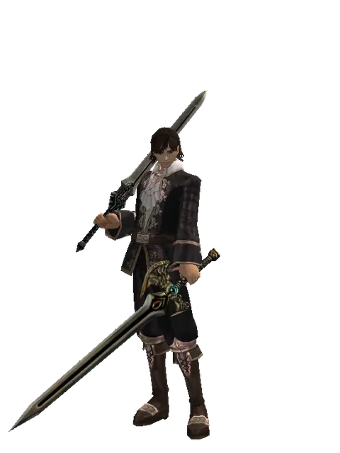 Spirit Sword*Sword of Delusion on a male Human mystic, front view