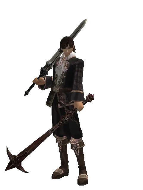 Spirit Sword*Sword of Nightmare on a male Human mystic, front view