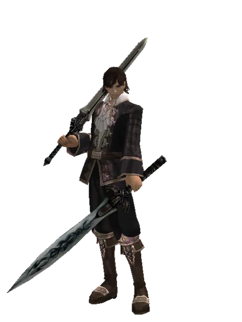 Spirit Sword*Tsurugi on a male Human mystic, front view